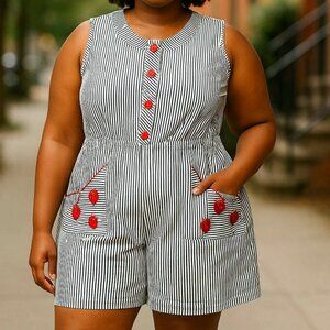 Unique Vintage Strawberry Retro Romper Size 2XL